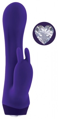 Vibrator Rabbit Plum Job, 10 Moduri Vibratii, Silicon, USB, Mov, 13.5 cm foto