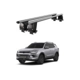 Bare transversale portbagaj auto aluminiu compatibile plafon neted SsangYong Korando 2019-> argintii sau negre Cod: CB200101 Kit-108