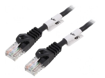 Cablul de rețea U/UTP 5e 2m CCA PVC negru 26AWG foto