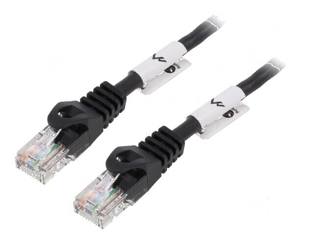 Cablul de rețea U/UTP 5e 2m CCA PVC negru 26AWG