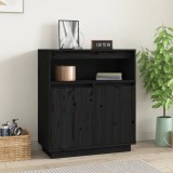 VidaXL Servantă, negru, 70x34x80 cm, lemn masiv de pin