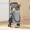 VidaXL Carucior de cumpărături Gri 47 x 39 x 100.5 cm Tafeta Oxford 42002338
