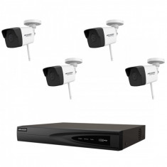 Sistem supraveghere 4 camere wireless 2MP, 30m IR, lentila 2.8mm, NVR 4 canale, rezolutie pana la 4K SafetyGuard Surveillance foto