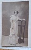 Carte poștală foto portret damă &ndash; Belle &Eacute;poque &ndash; București 1913 &ndash; ștampilă &bdquo;Fotoclub&rdquo;