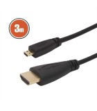 Cablu micro HDMI - HDMI 3m 1080p 10.2Gbps 30AWG placat cu aur