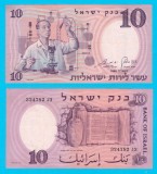 Israel (p#32) 10 Lirot 1958 aUNC+ &#039;Cercetător&#039; serie: 324782 Seria &quot;Walks of Life&quot;