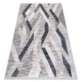 Covor modern REBEC franjuri 51166B Geometric - două niveluri de l&acirc;nă albastru inchis / cremă, 80x150 cm