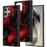 Hus&Auml; pentru samsung galaxy s25 ultra, marble dc, protec&Egrave;ie camer&Auml;, anti&Egrave;oc, design slim, negru - rosu