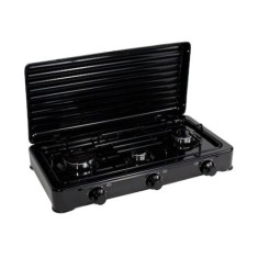 Aragaz portabil, cu 3 ochiuri, alimentare la butelie, putere de incalzire 900w,1600w si 2300w, negru