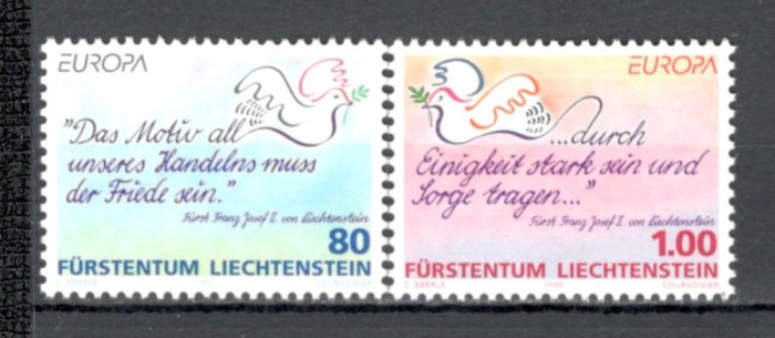Liechtenstein.1995 EUROPA-Pace si libertate SL.261