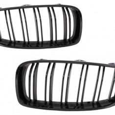 Set Grile Radiator Nari Duble Am Bmw Seria 4 F32, F82 2013→ Negru Lucios M Design FGBMF32DPB