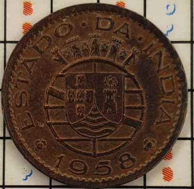 India Portugheza 10 centavos 1958 - km 30 - A006 foto