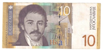 JUGOSLAVIA 10 DINARI 2000 foto