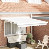 vidaXL Marchiză retractabilă automată albă 300x250 cm