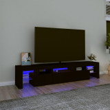 Comoda TV cu lumini LED, negru, 200x36,5x40 cm GartenMobel Dekor, vidaXL