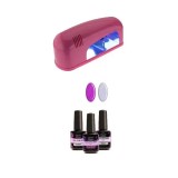 Cumpara ieftin Sistem UV/LED - kit practică sclipici,mic 3X15 + lampă UV cu 1 bec alb, Christel