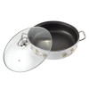 Cratita emailata de prajit cu capac sticla 28cm Handy KitchenServ, Perfect Home