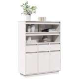 Dulap &icirc;nalt, alb, 89x34x116,5 cm, lemn masiv de pin