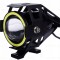 Proiector led moto, ATV, Off Road, cu angel eye, 2 faze si mod stroboscop