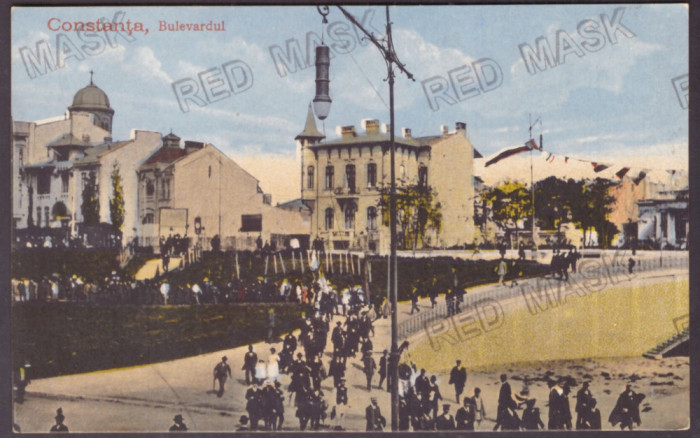 214 - CONSTANTA, Ave. Market, Romania - old postcard - unused