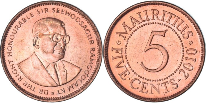Mauritius 2010 - 5 cents UNC