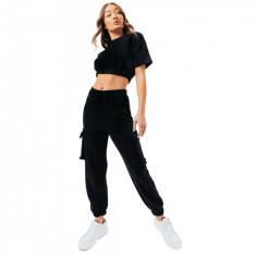 Pantaloni Justhype Sweat Crop T-Shirt-Cargo Joggers LABON005 negru foto