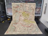 Galați, Brăila, Tulcea, Ismail, Măcin, Isaccea, Giurgiulești, Reni, H&acirc;rșova, Babadag, Cogealac, hartă color, scara 1:300.000, M.D. Moldoveanu, c. 1929
