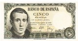 Spania 5 Pesetas 1951 P-140a aUNC Seria 8853612