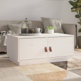 Masuta cafea Gossi, alb, 80x50x35cm, lemn masiv pin, depozitare