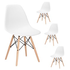 Set 4 Scaune moderne pentru living sau bucatarie Milano, 120kg, alb, 4 bucati foto