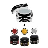Cumpara ieftin SET Inginails Professional Rich Glitter - Gel Builder Blue 10ml + 3buc geluri DRY Color