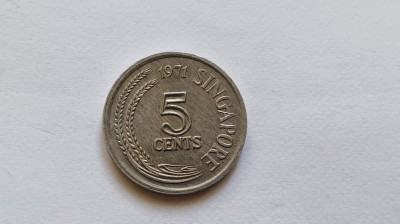 Singapore-5 Cents 1971-FAO - Programul Alimentar Mondial foto