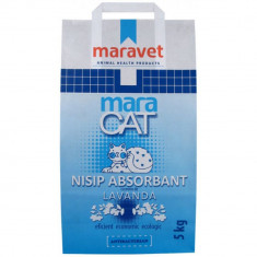 Nisip litiera pisici Maravet Maracat Absorbant Bentonita Lavanda 5 Kg