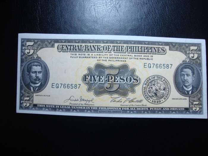FILIPINE 5 PESOS 1949 UNC