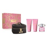 Versace Bright Crystal - Set Cadou (Apa de Toaleta 90 ml + Lotiune Corp 100 ml + Gel de Dus 100 ml + Geanta Cosmetice), Femei