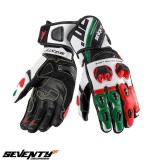 Manusi barbati pentru scuter - motocicleta racing vara Seventy model SD-R12 negru/rosu/verde Negru/rosu/verde XXXL (12 cm)