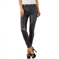 Pantaloni trendy, de culoare gri, din piele ecologica - Daysie Jeans foto
