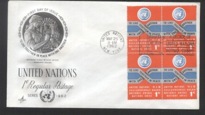 UN New York 1962 Definitives Mi.98 x 4 FDC UN.095 foto