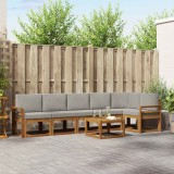 vidaXL Set de canapele de exterior 7 pcs Gri natural și deschis 3366499