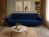 Canapea Glamour 219x84x81 cm Rabatabila Catifea Albastru