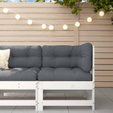 Canapea de colt pentru gradina, alb, lemn masiv de pin GartenMobel Dekor, vidaXL