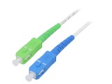 Patch cord fibră OS2 SC/APC-SC/UPC 1m alb 3mm LSZH