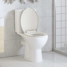 vidaXL Capac WC cu &icirc;nchidere silențioasă, eliberare rapidă, gri, oval 145815