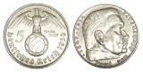 Q409 GERMANIA NAZISTA 5 MARCI REICHS MARK 1936 A ARGINT EF, Europa
