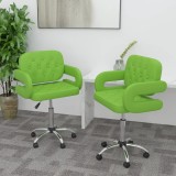 Cumpara ieftin Scaune de bucătărie pivotante, 2 buc. verde, piele artificială
