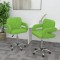 Scaune de bucătărie pivotante, 2 buc. verde, piele artificială