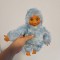 Maimutica tip Monchhichi (kiki), moncicci, moncici, albastru deschis, ochi mobili, 24 cm