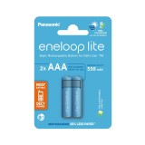 Set 2 baterii re&icirc;ncărcabile Panasonic Eneloop Lite NOU R03 AAA 550mAh BK-4LCCE/2BE