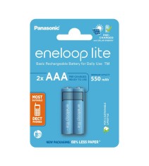 Set 2 baterii re&icirc;ncărcabile Panasonic Eneloop Lite NOU R03 AAA 550mAh BK-4LCCE/2BE