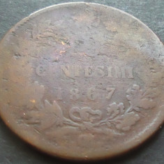 Moneda istorica 10 CENTESIMI - ITALIA, anul 1867 *cod 3370 A